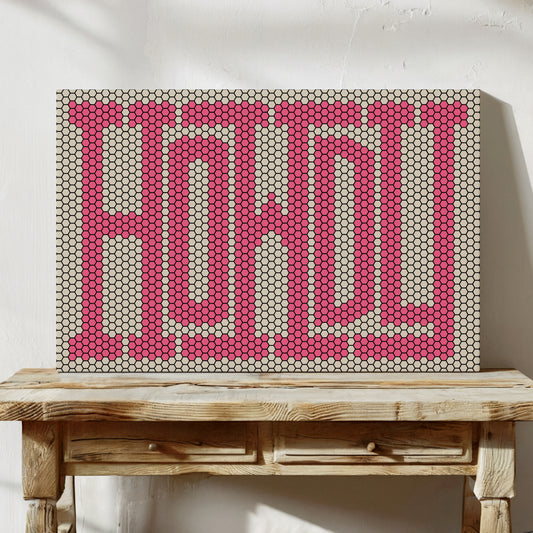 Howdy Pink Mosaic Western Greeting