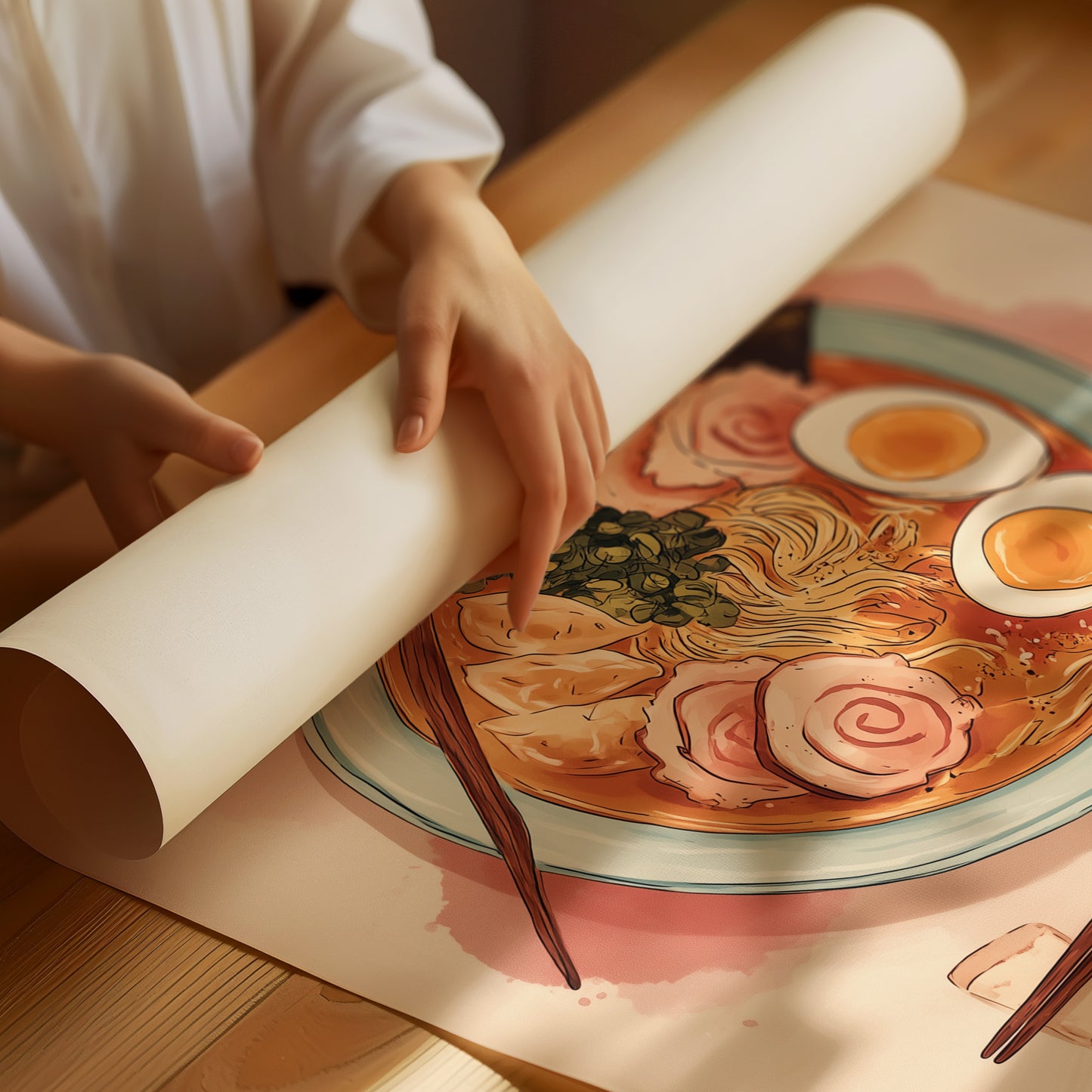 Noodles Dance In Coral Light