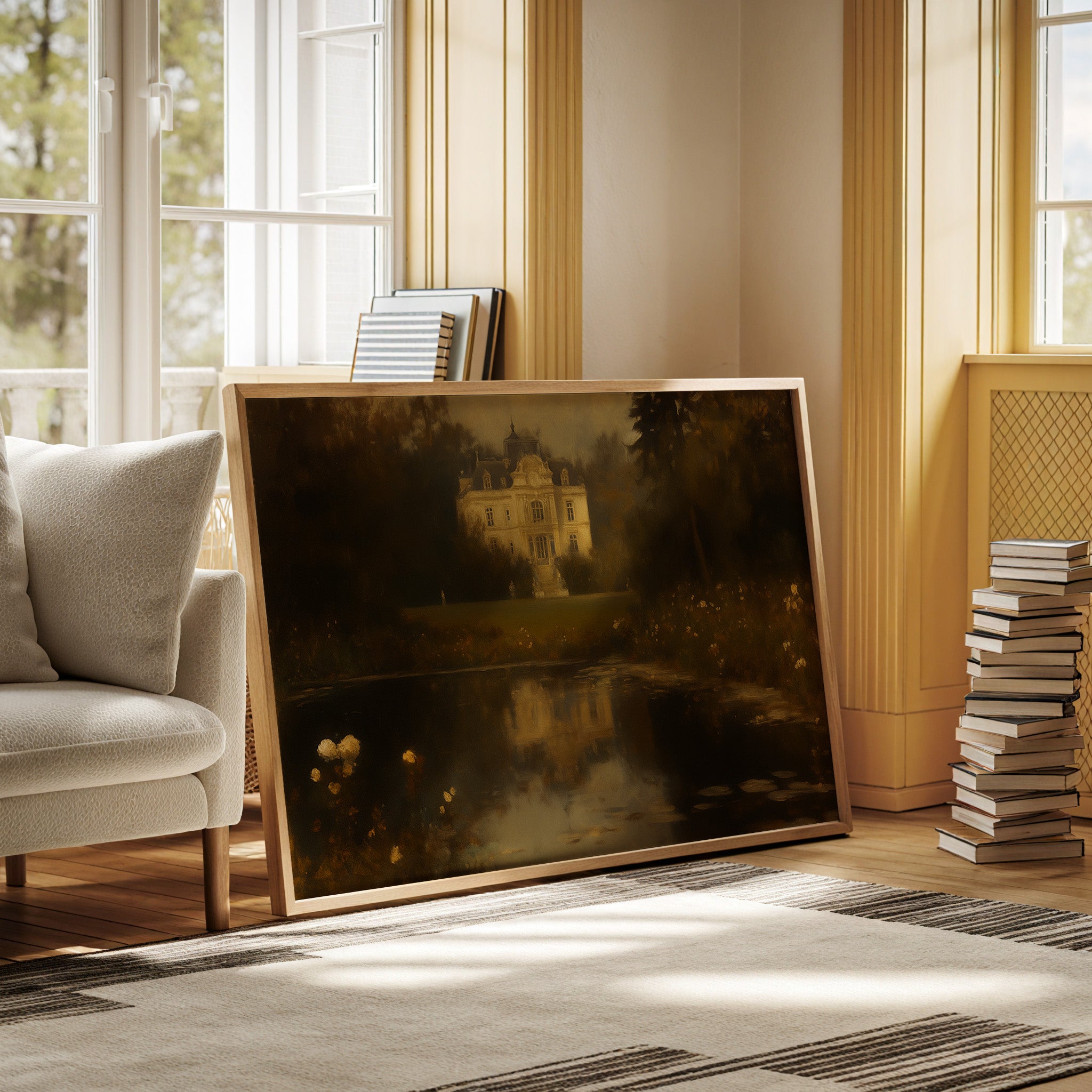 Château Reflected in Golden Dusk