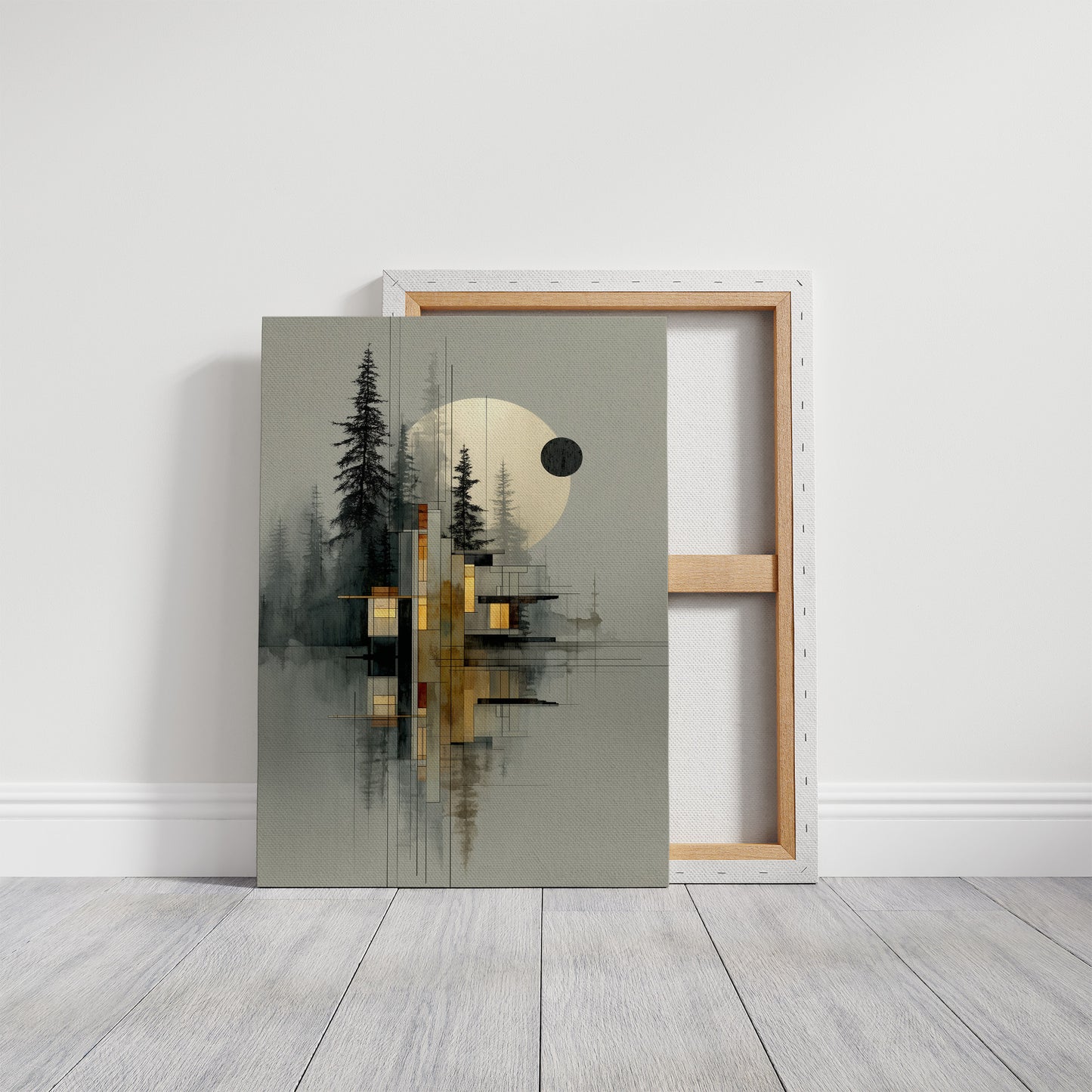 Geometric Pines Meet Rising Moon