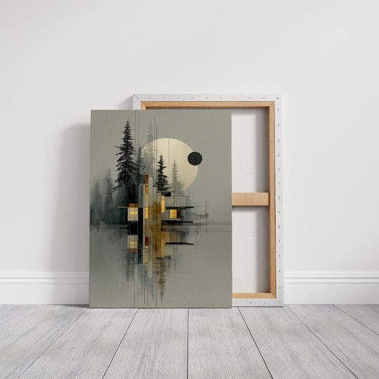 Geometric Pines Meet Rising Moon