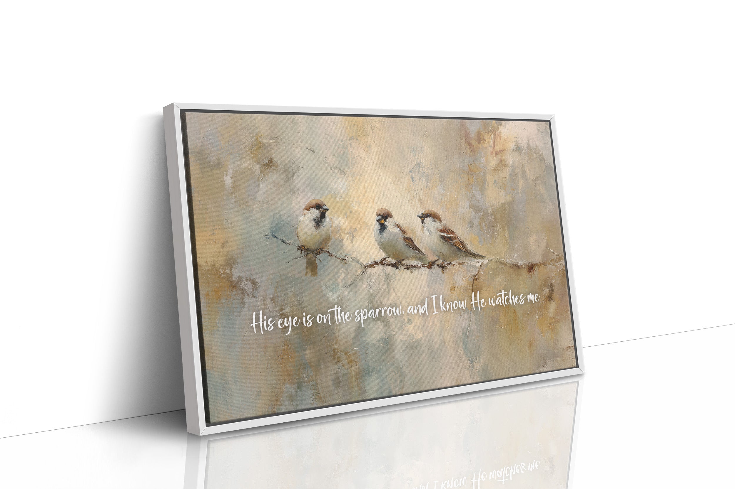 Sparrows Rest On Autumn Branch