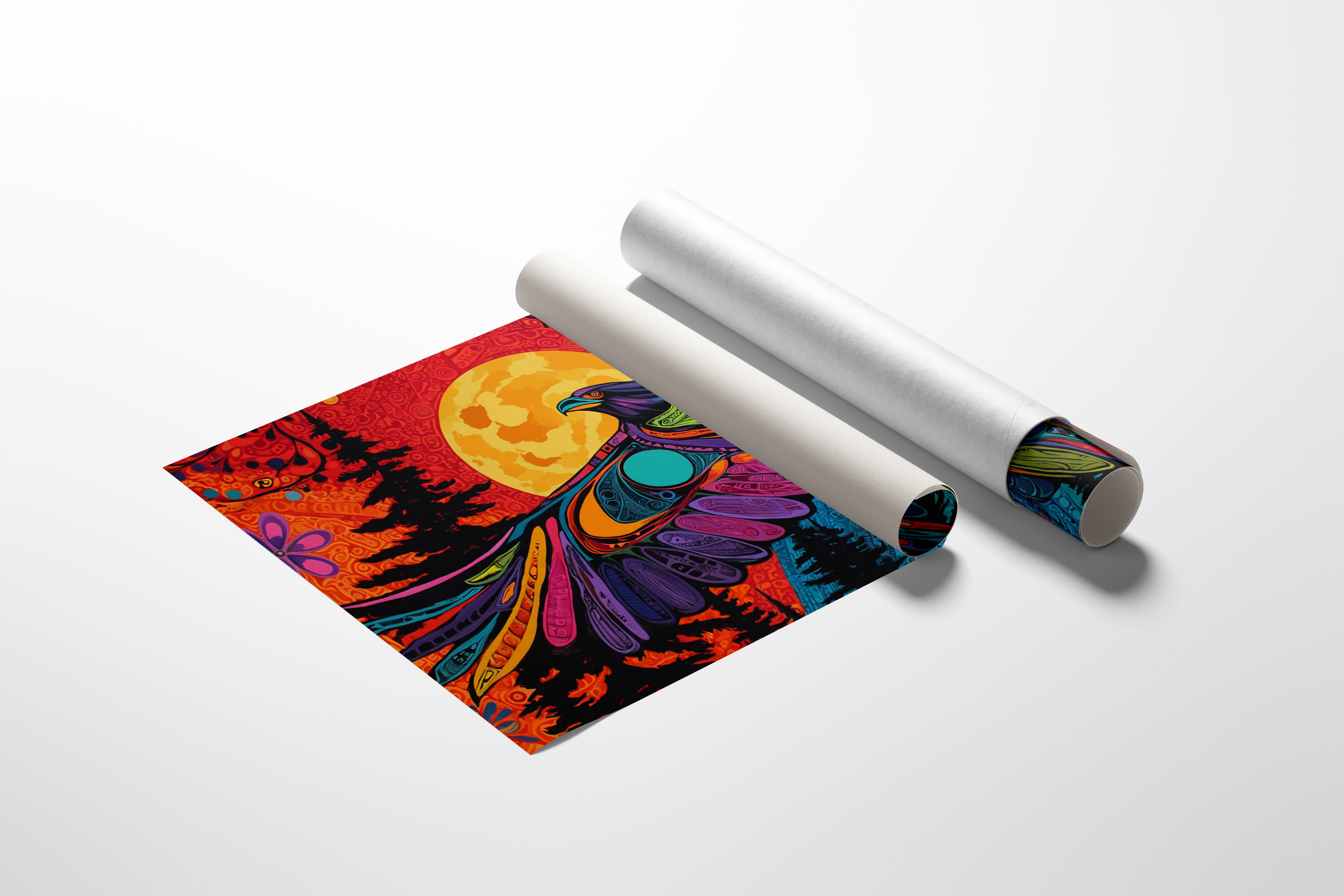 Moonlit Raven Paints Sacred Skies