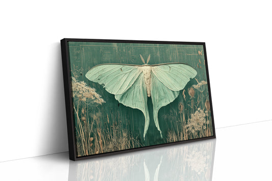 Luna Moth Among Wild Grasses