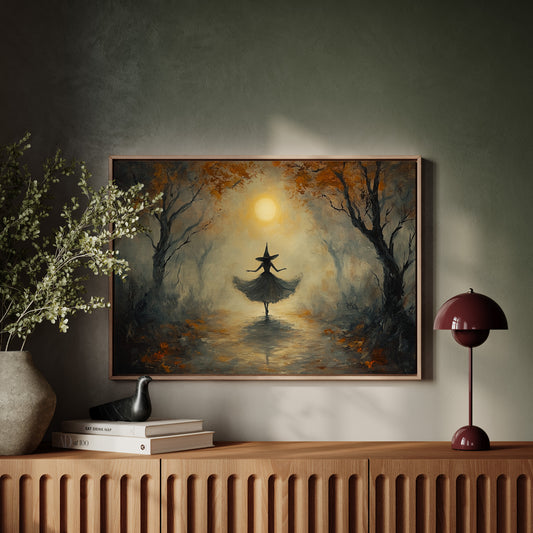 Moonlit Dance Through Autumn's Path
