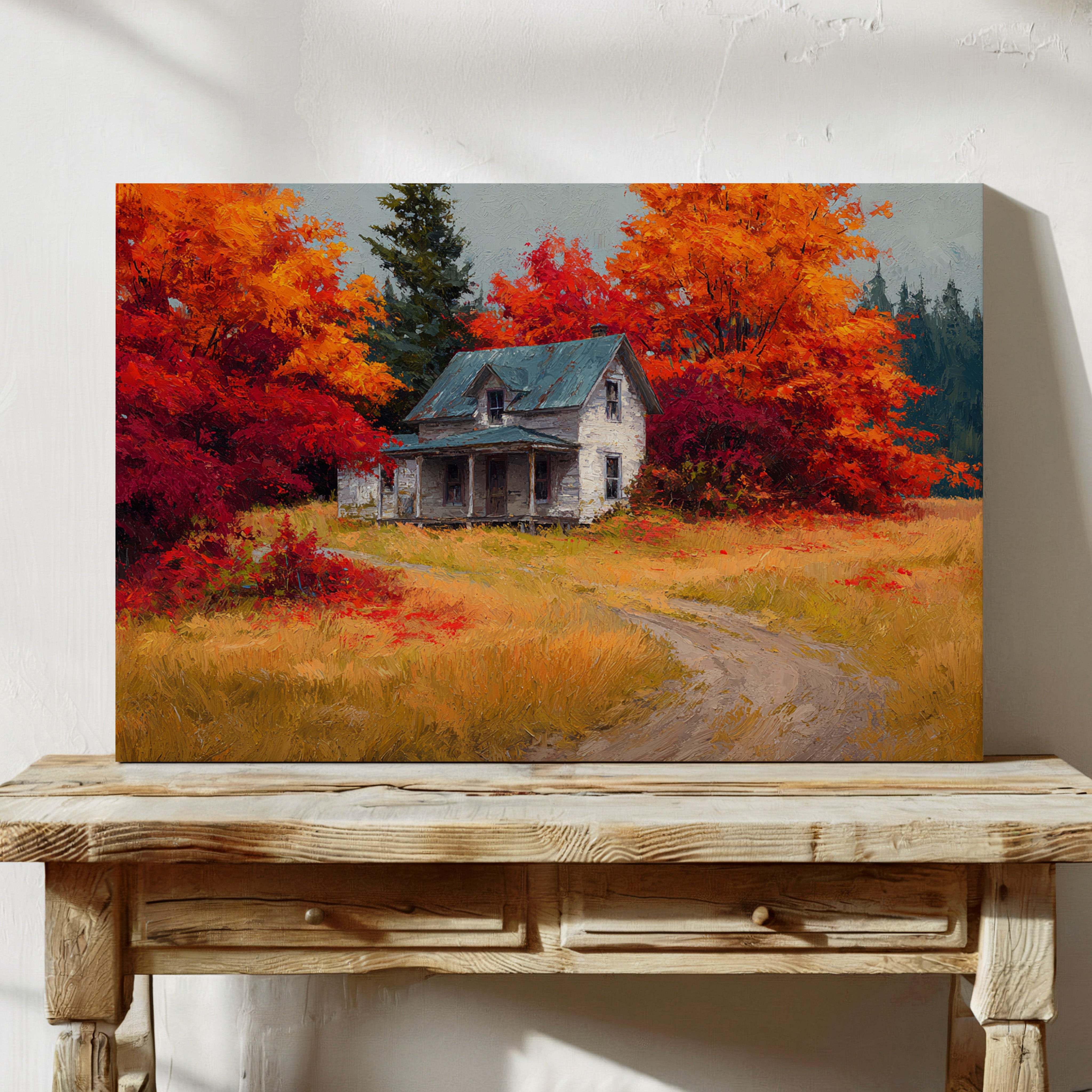 Harvest Home Beneath Fiery Canopy