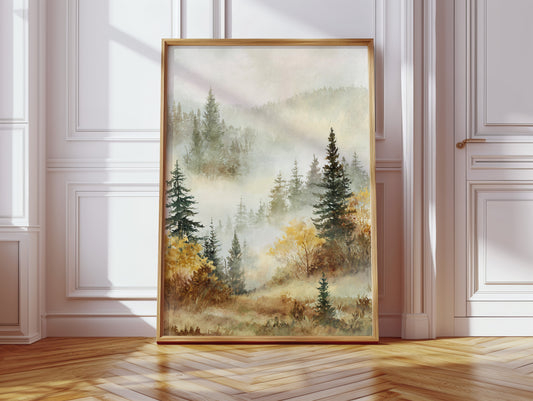 Mist Over Golden Pines