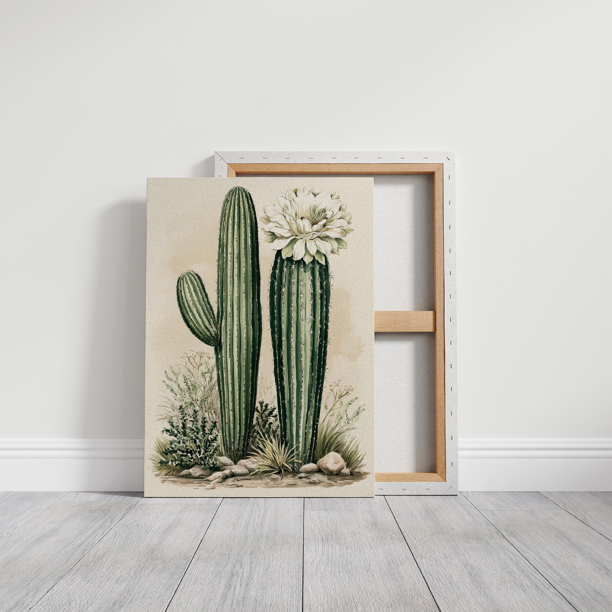 Blooming Saguaro: A Desert Garden Study