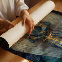 Celestial Warrior In Azure Tides