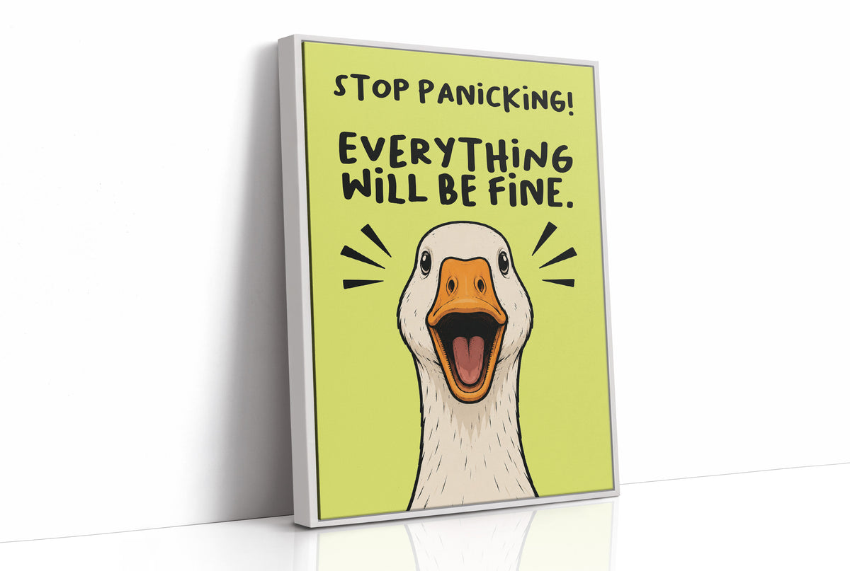 Stop Panicking! Goose Close-Up Comic Print