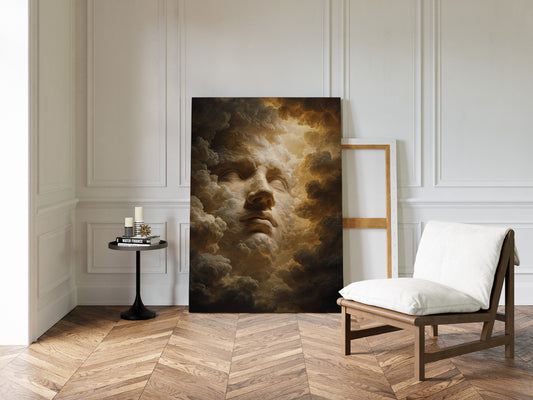 A Face Amongst Golden Clouds