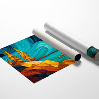 Golden Pines Dance Above Turquoise Waters