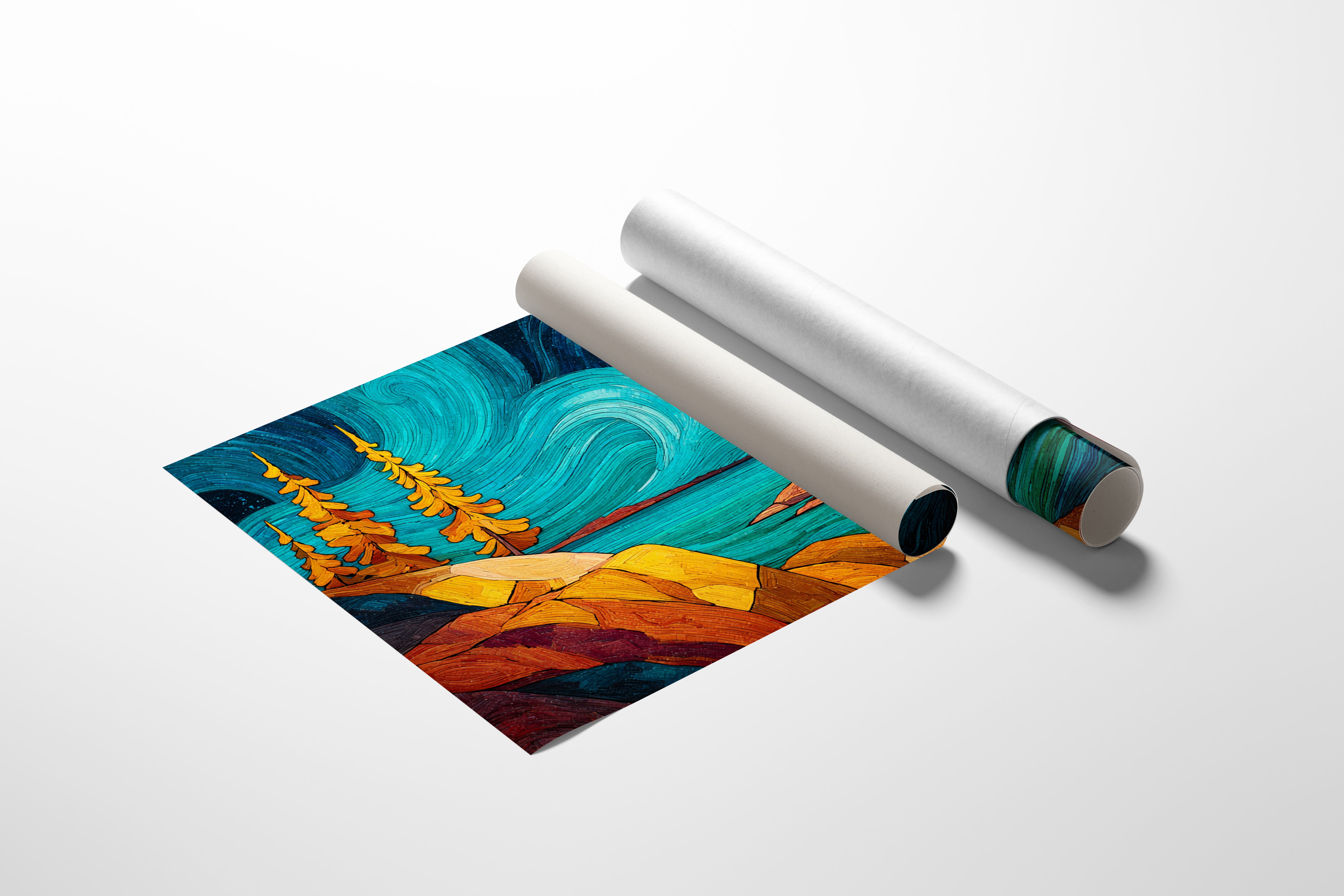 Golden Pines Dance Above Turquoise Waters