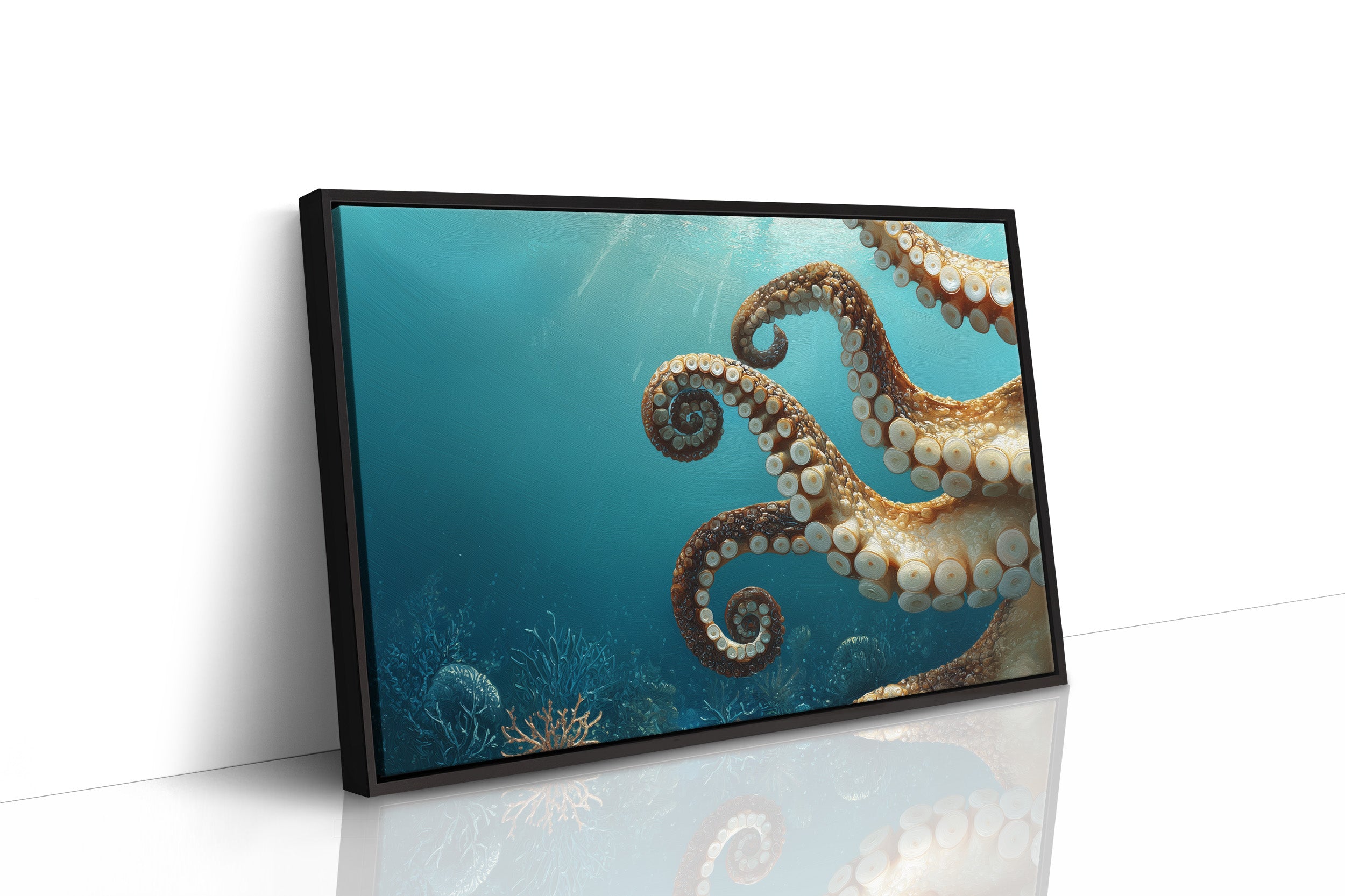 Tentacles Dance In Turquoise Depths