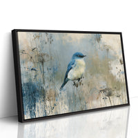 Bluebird Among Winter Grasses