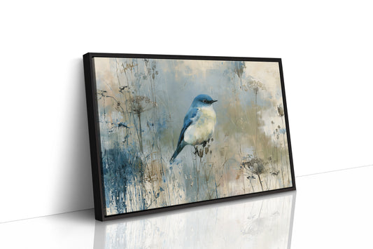 Bluebird Among Winter Grasses