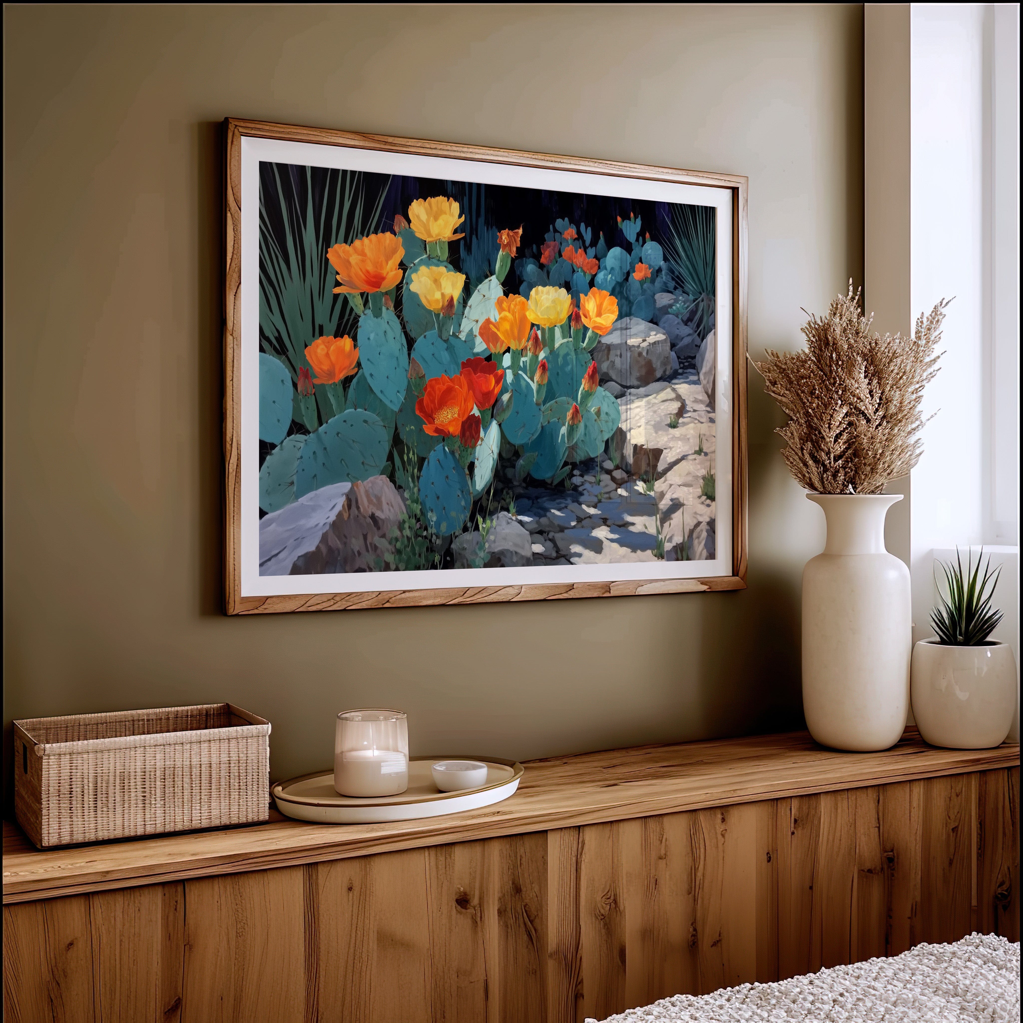 Desert Poppies Dance Among Turquoise Thorns