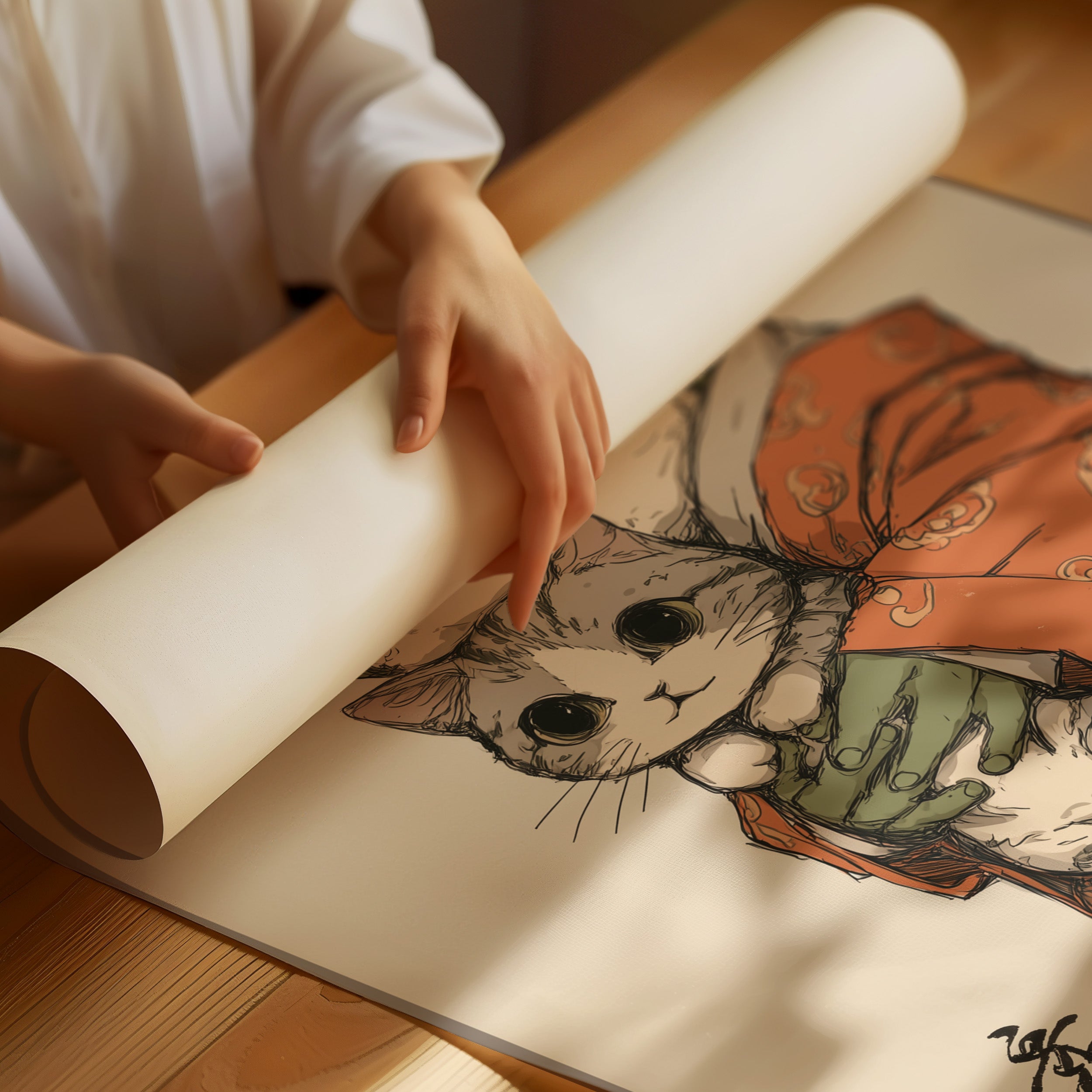 Frog Prince Cuddles Curious Kitten