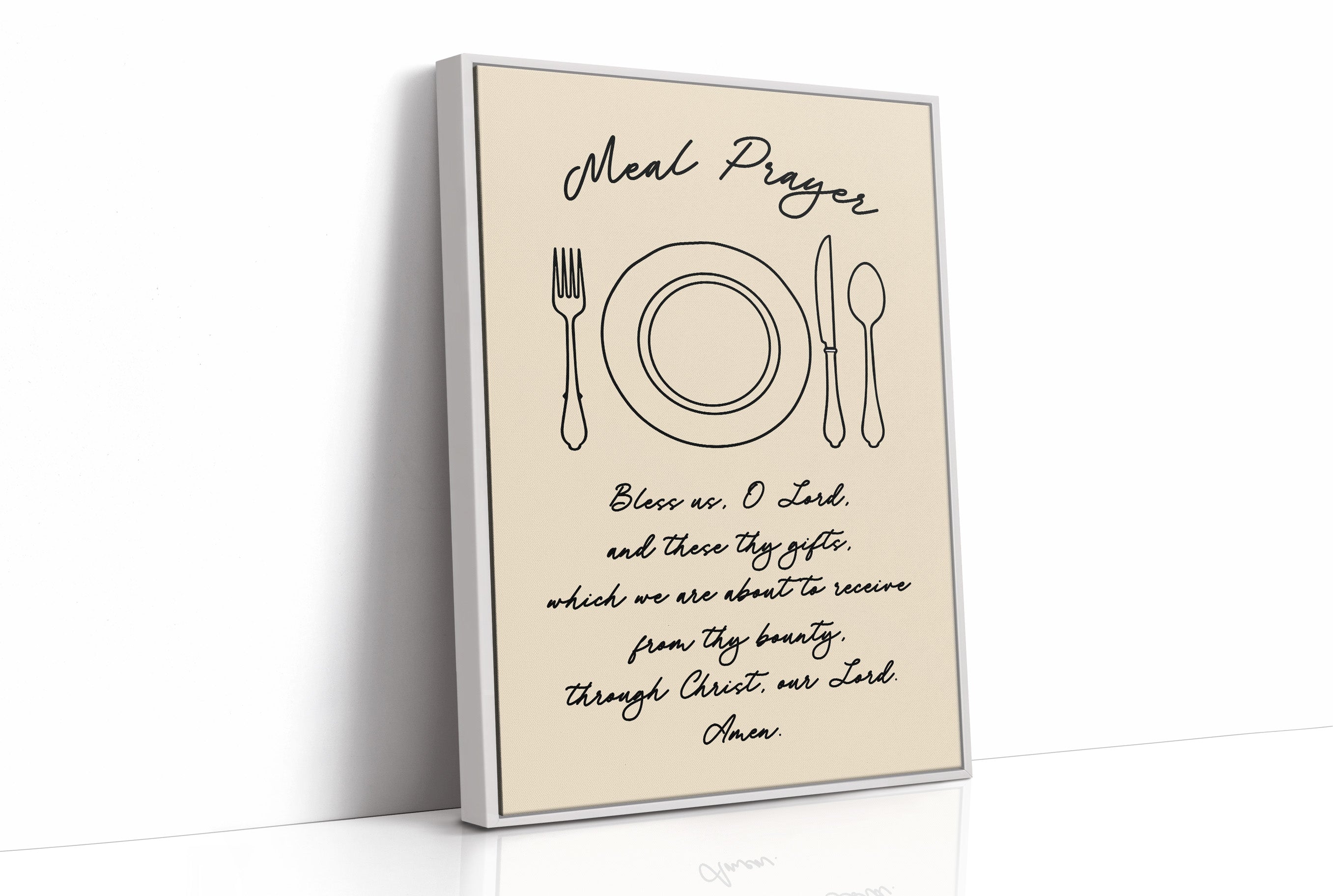 Meal Prayer — Bless Us O Lord Line Art Print