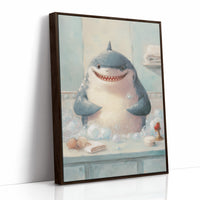 Shark Smiles In Bathtub Bubbles