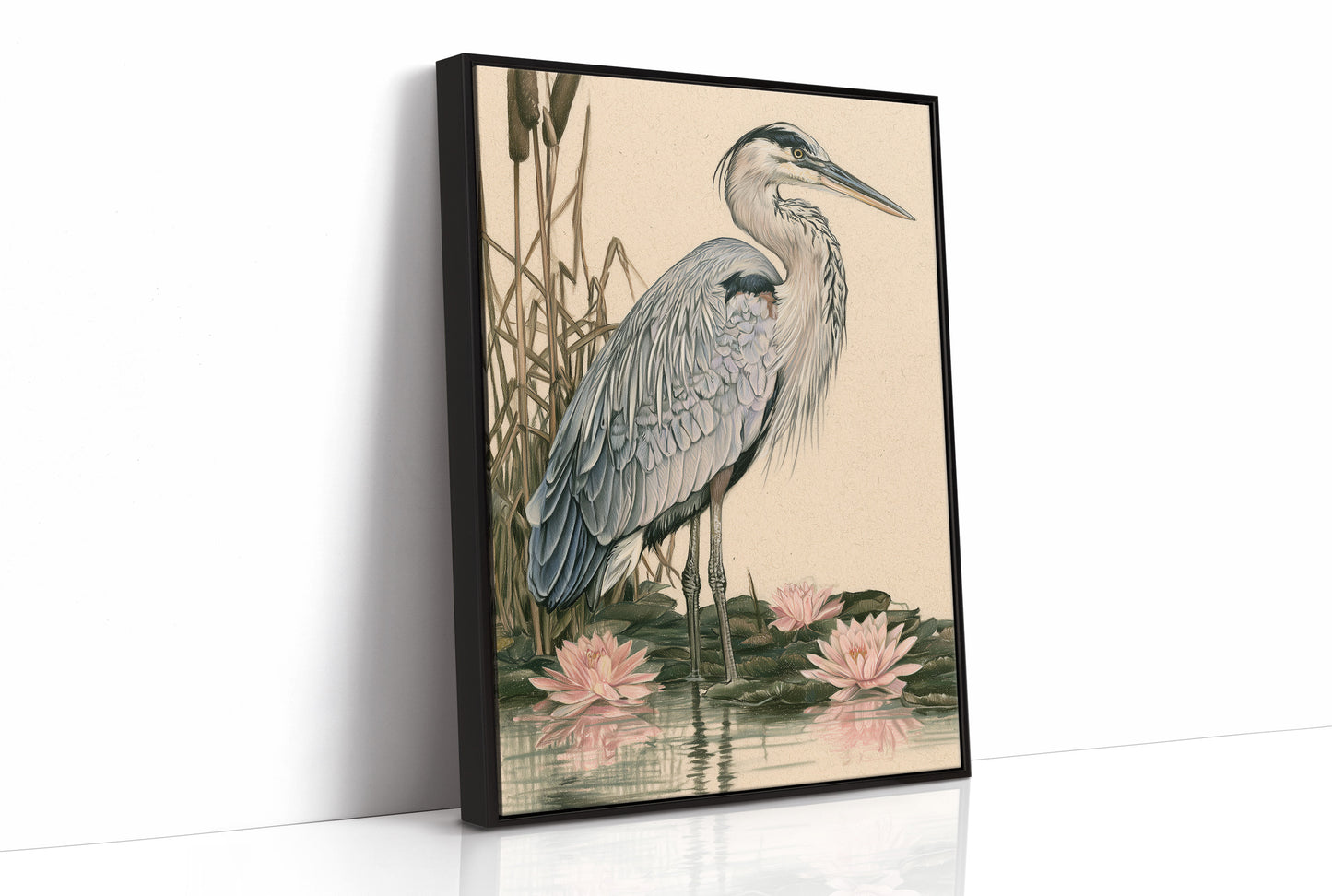 Heron at the Water Lilies