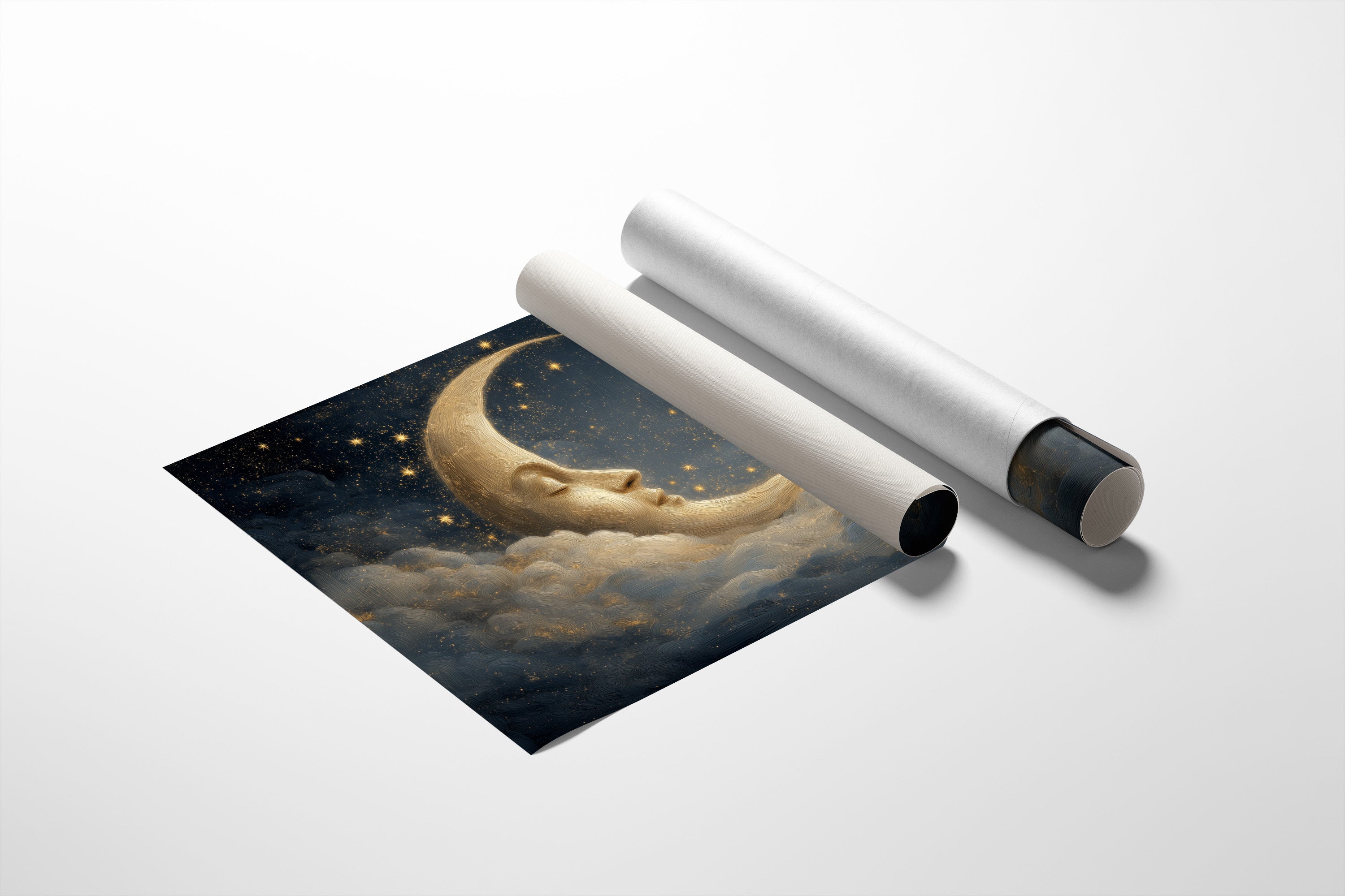 Crescent Dreams Among Starry Skies