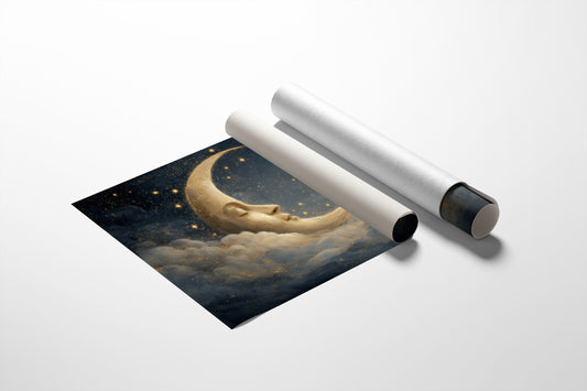 Crescent Dreams Among Starry Skies