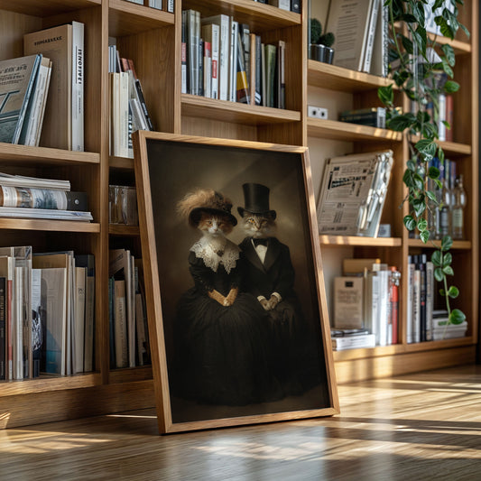 Feline Elegance in Vintage Attire