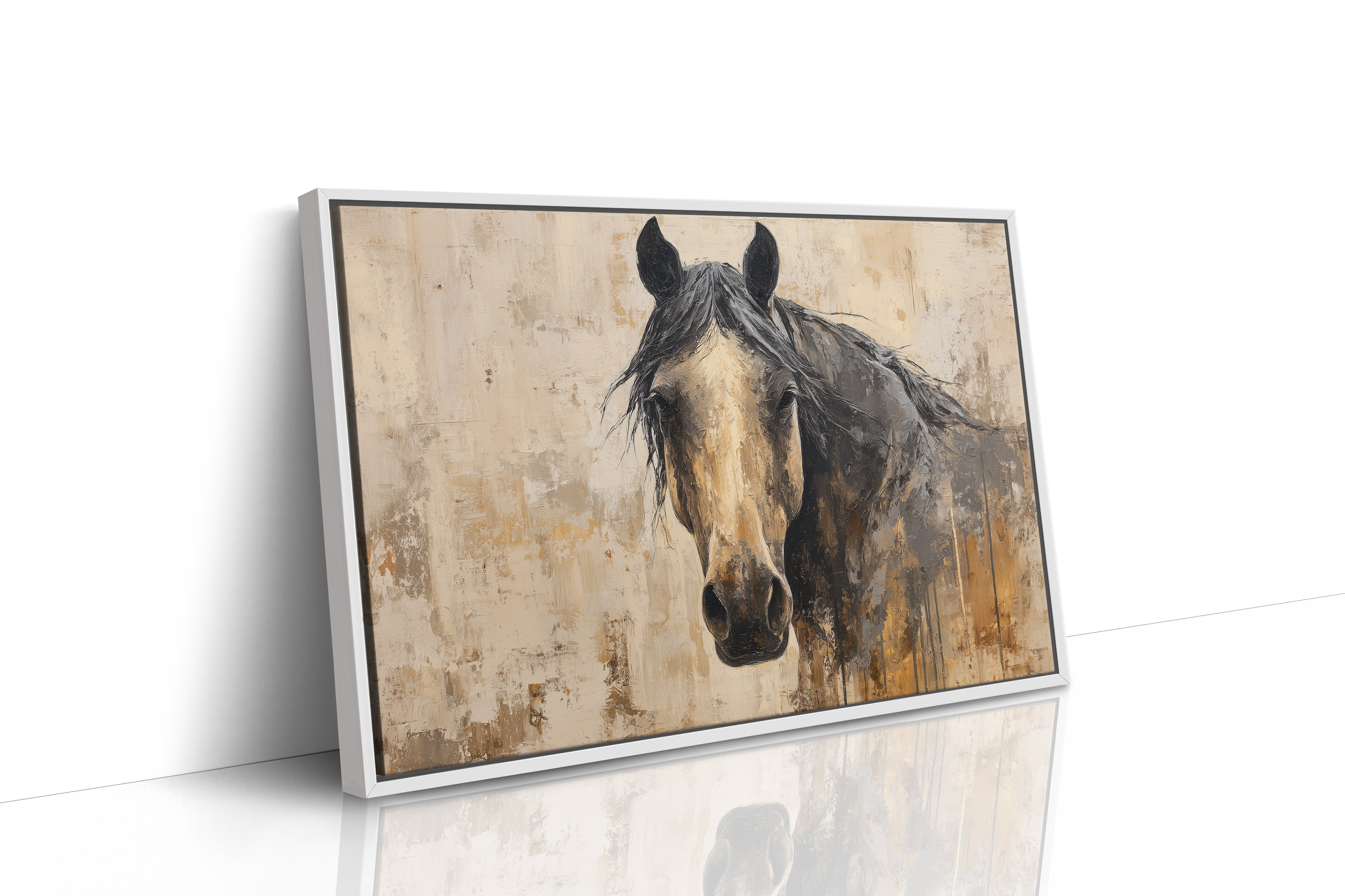 Noble Gaze Through Weathered Canvas