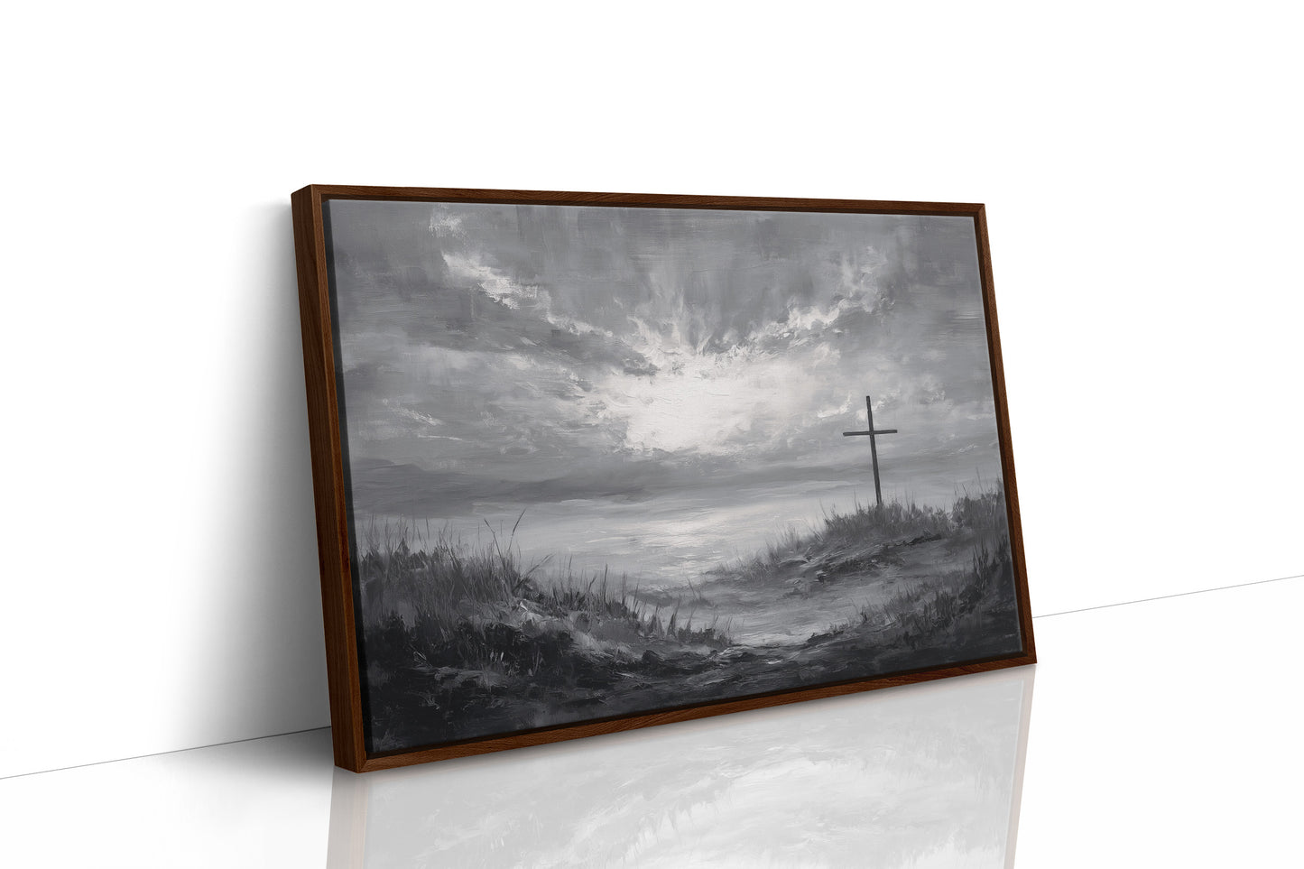 Solitary Cross Under Silver Skies