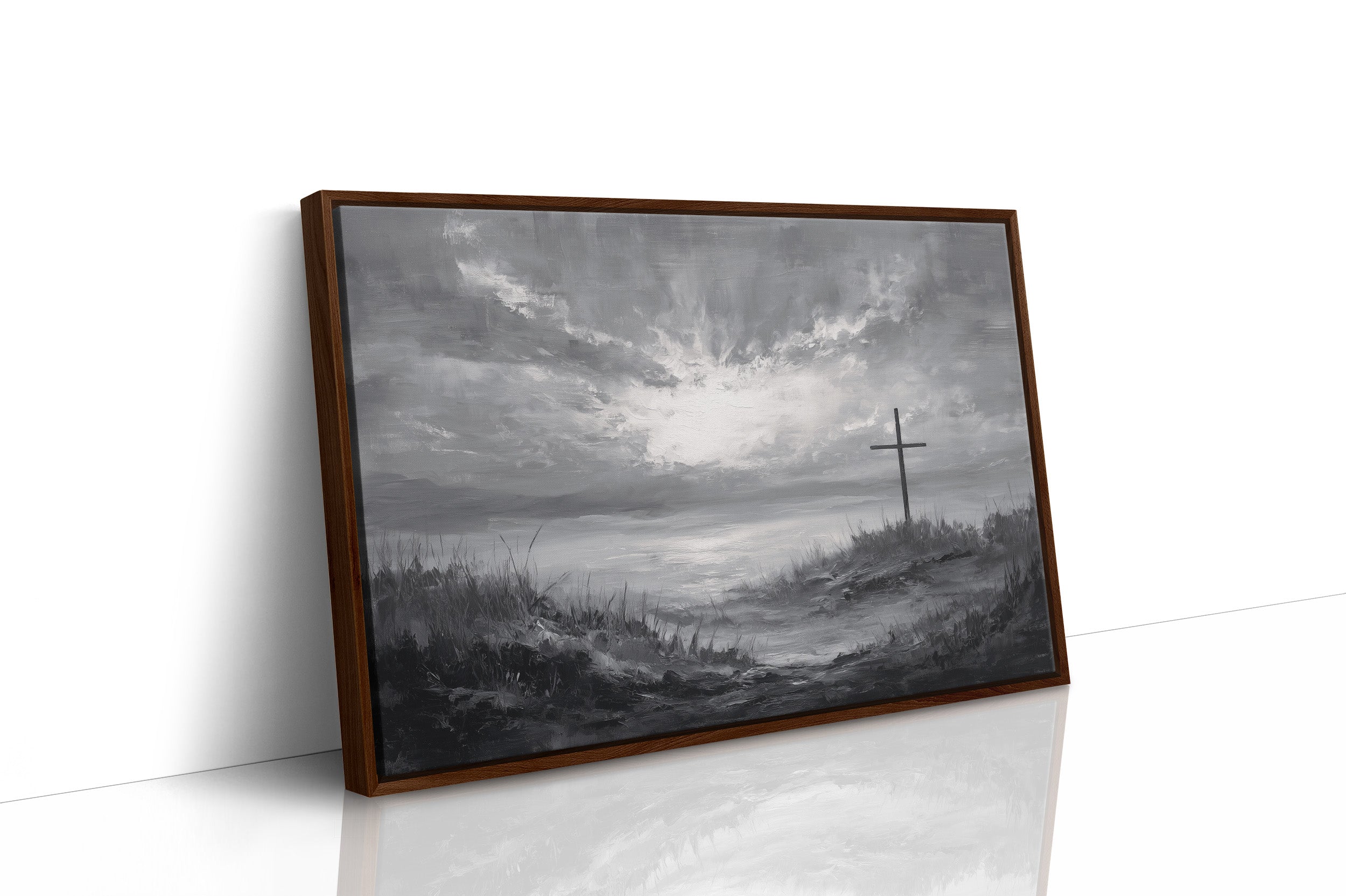 Solitary Cross Under Silver Skies