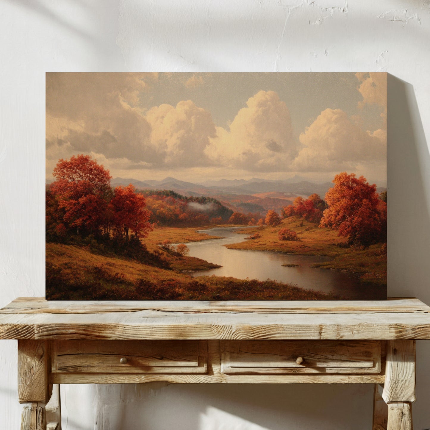 Autumn's Embrace Over Still Waters