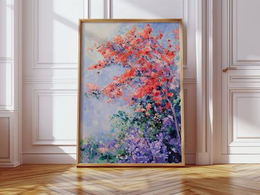 Blossoms Beneath a Vibrant Sky
