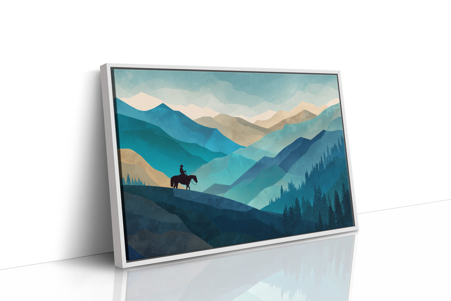 Teal Reverie Across Mountain Waves