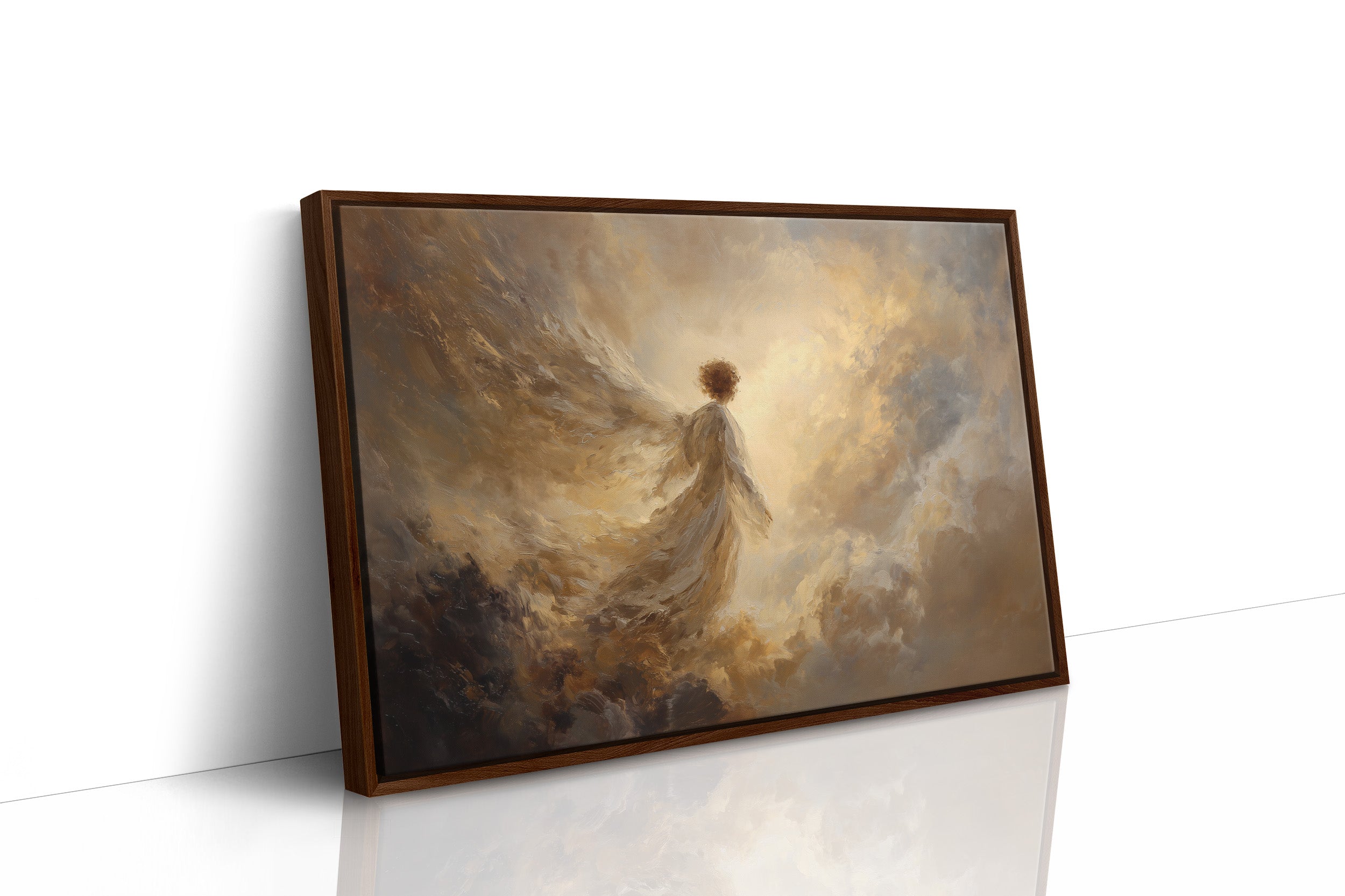 Transcendent Journey Through Golden Clouds