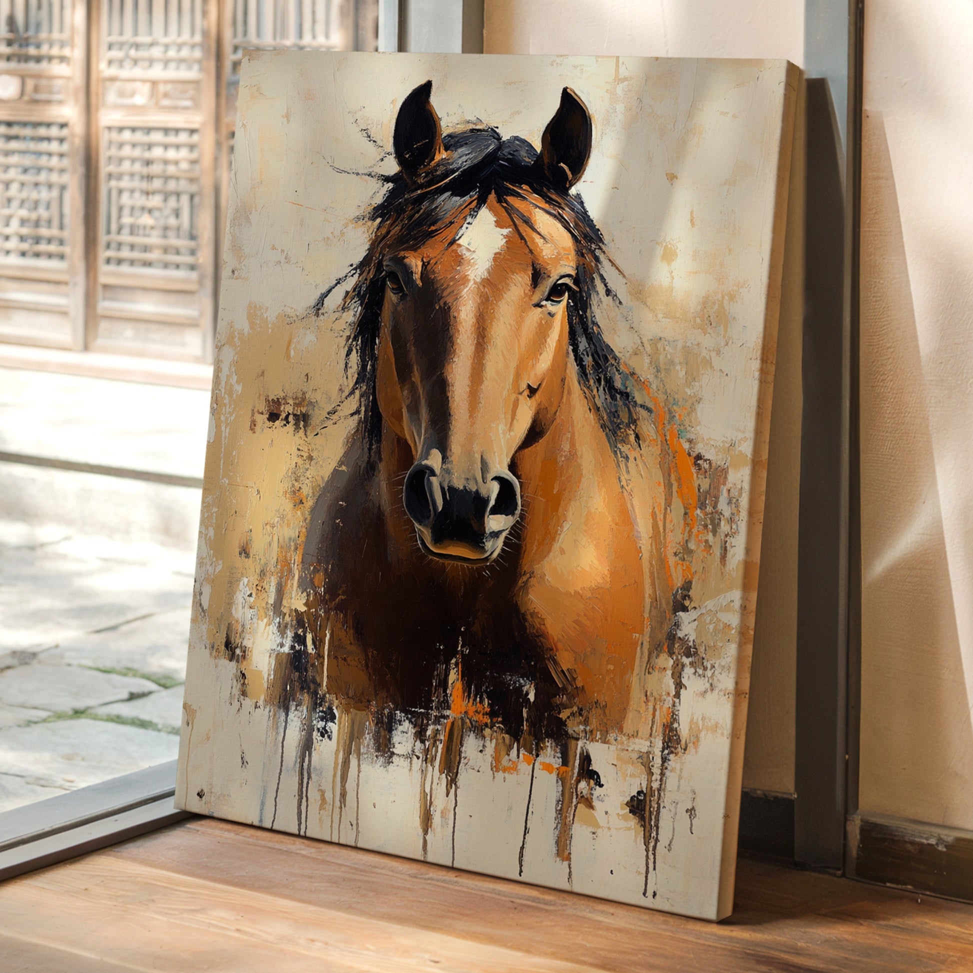 Golden Mare with Wild Mane