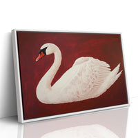 White Swan Against Crimson Night