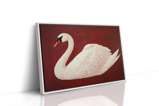 White Swan Against Crimson Night