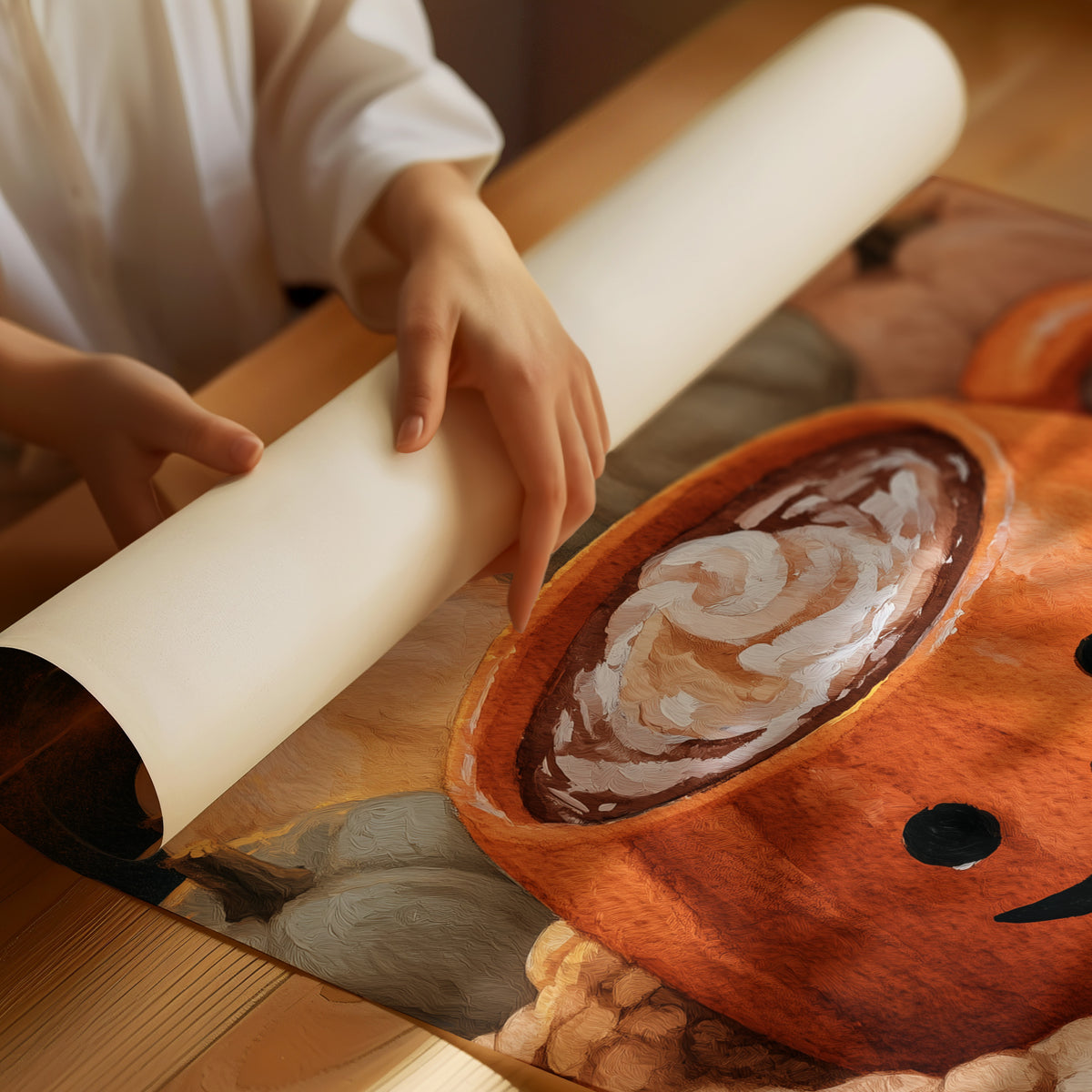 Mug Life: Jack O Latte Edition, rolled matte poster print