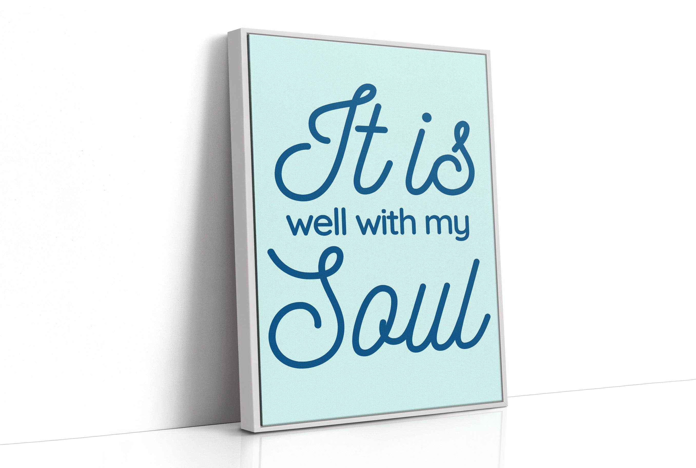 Serene Words On Mint Canvas