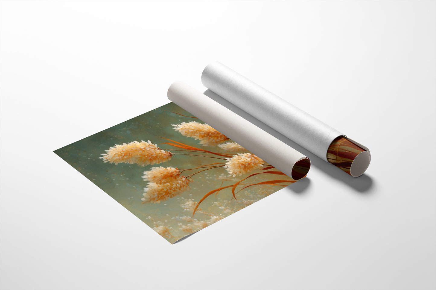 Pampas Plumes Against Sage Sky