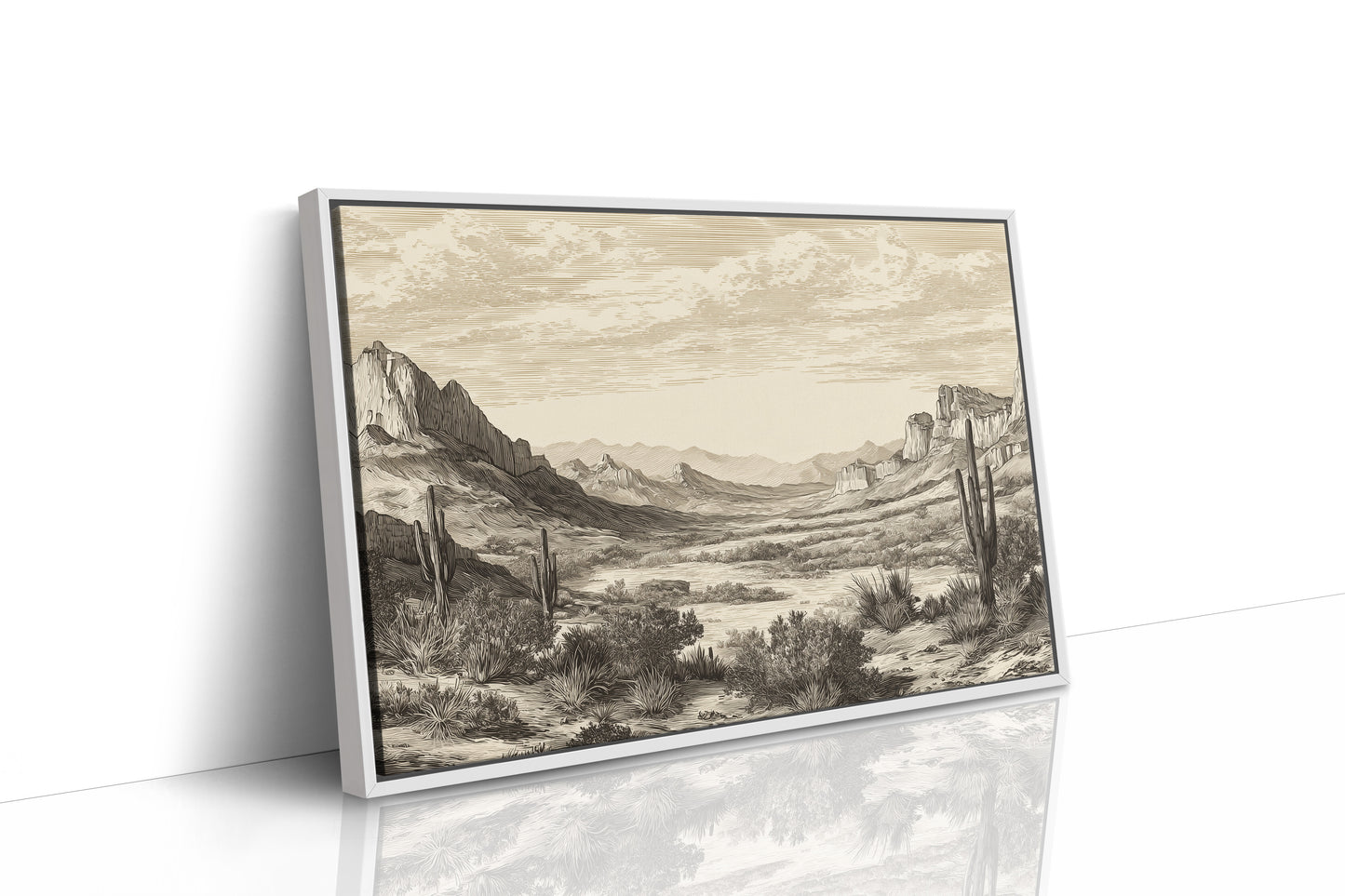 Desert Canyon Etched in Sepia Time