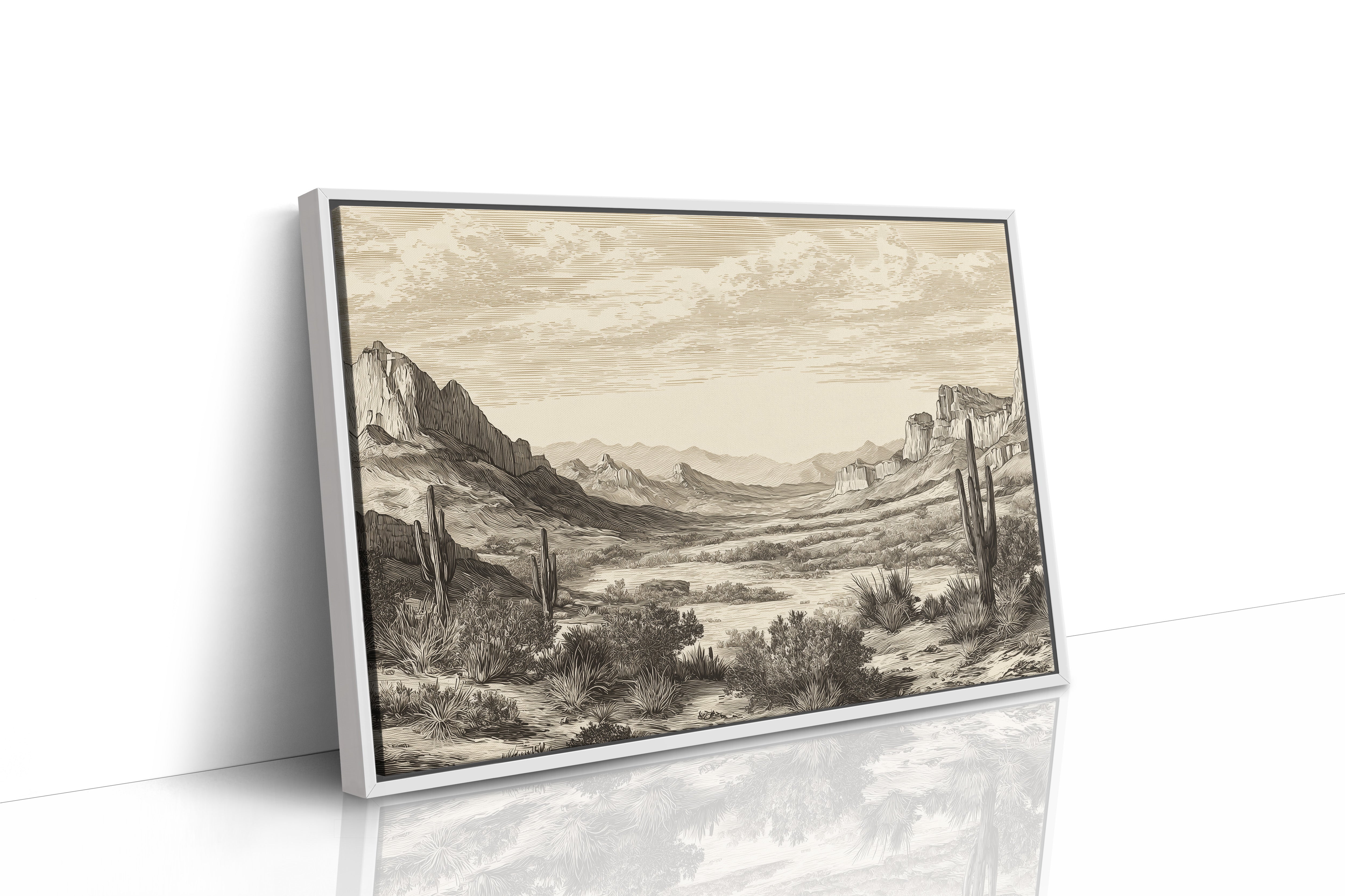 Desert Canyon Etched in Sepia Time