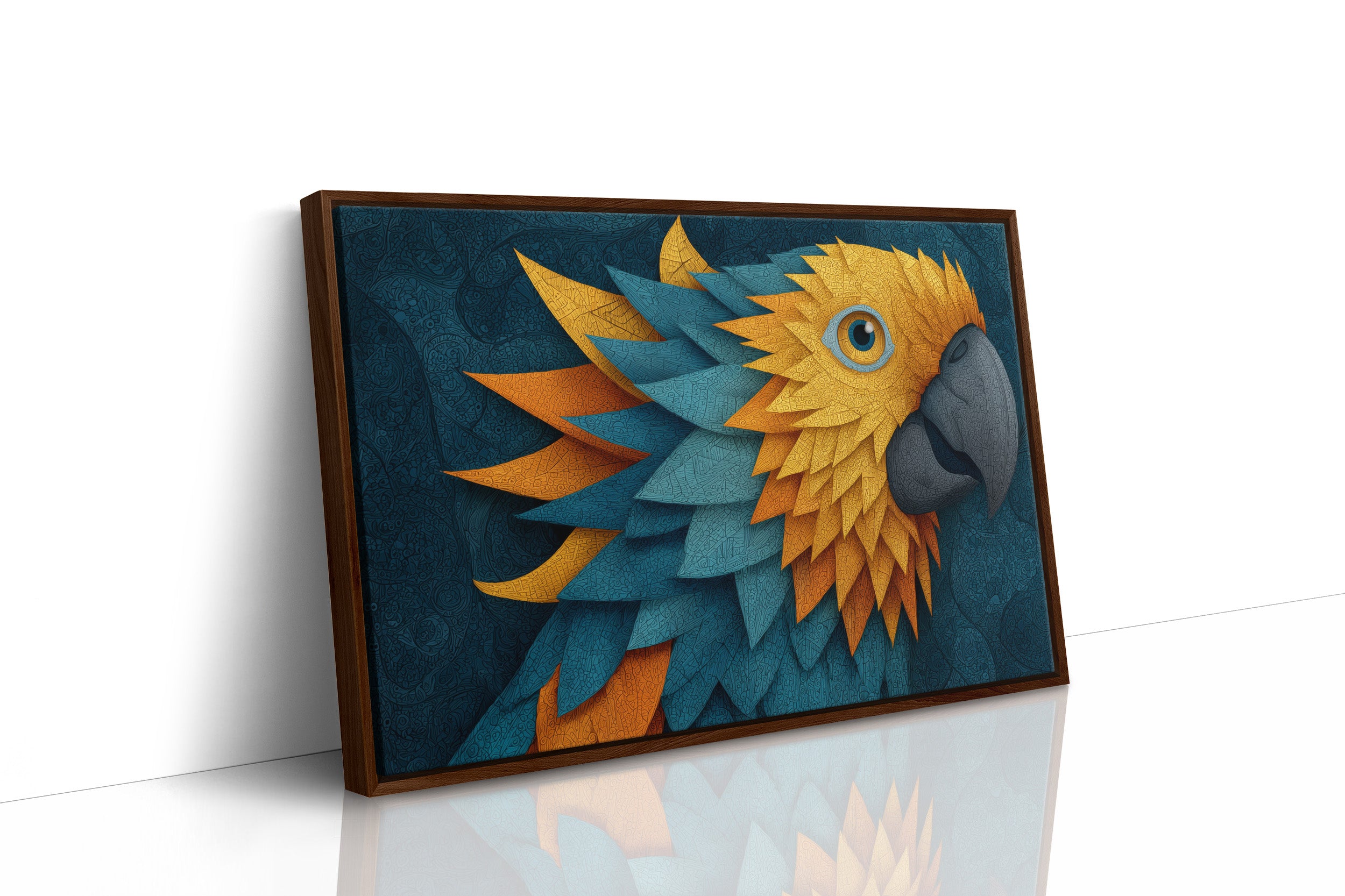 Macaw in Golden Feather Mosaic