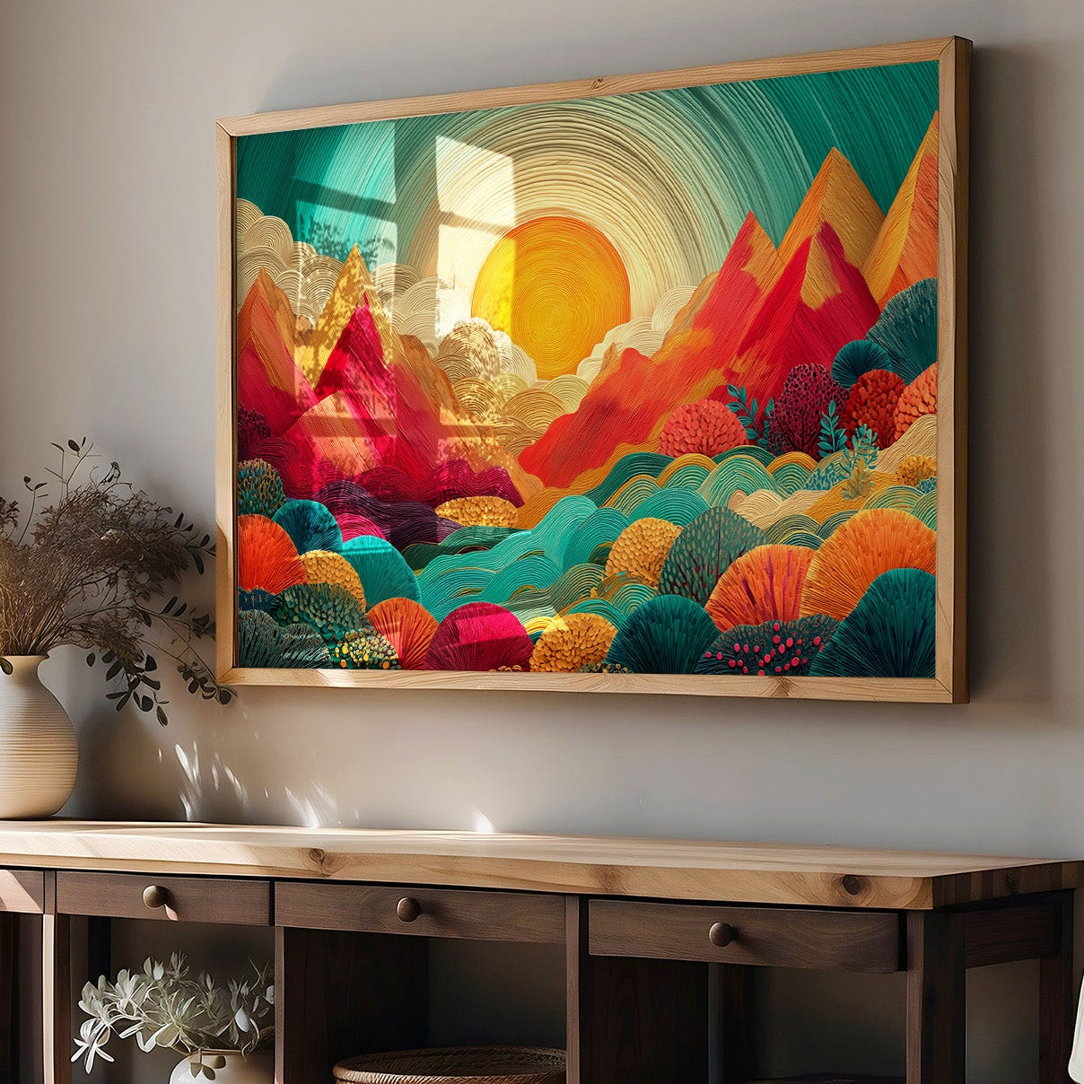 Mountains Dance In Coral Light