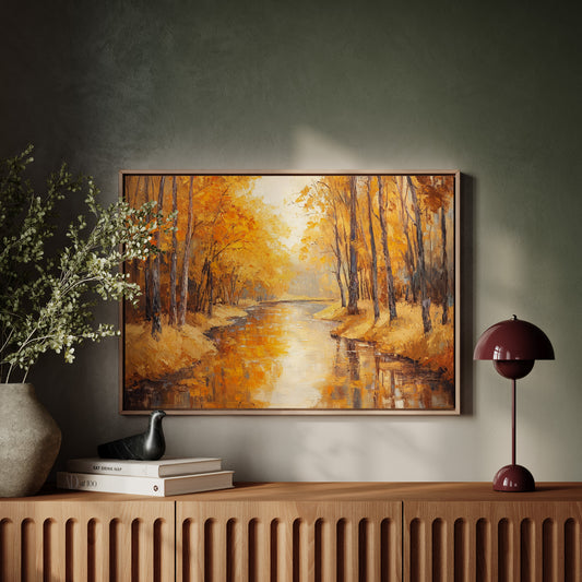 Autumn River Carries Golden Stories