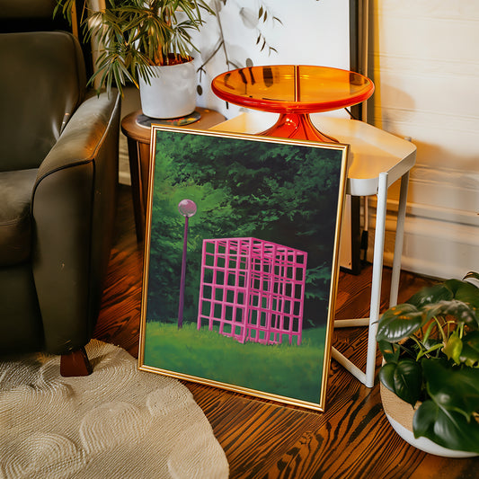 Pink Geometry Dreams In Green