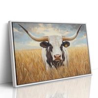 Golden Fields Meet Longhorn's Gaze