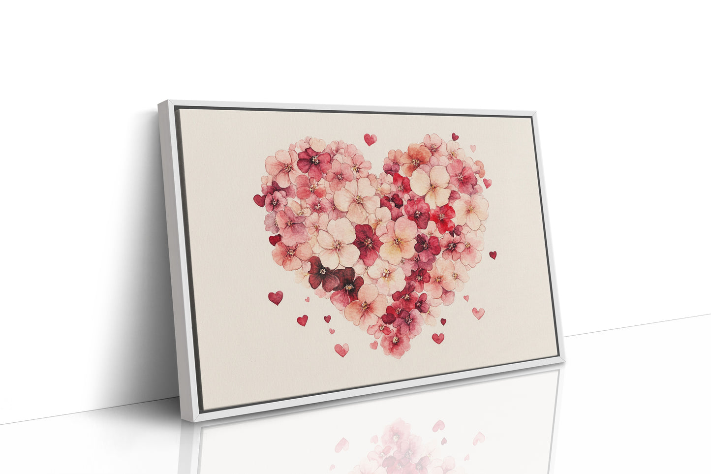Love Blooms In Watercolor Hearts