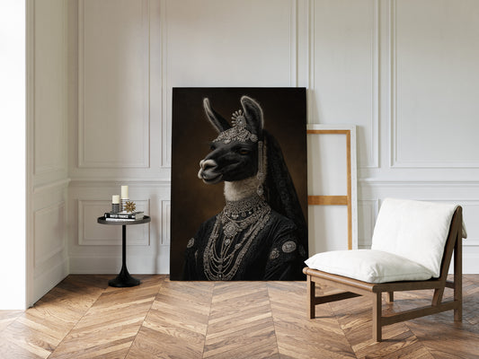 Regal Llama in Opulent Attire